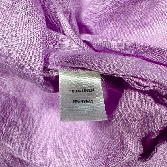 J. Jill Love Linen Pink Button Shirt Long Sleeve Petite XL - Picture 4 of 6